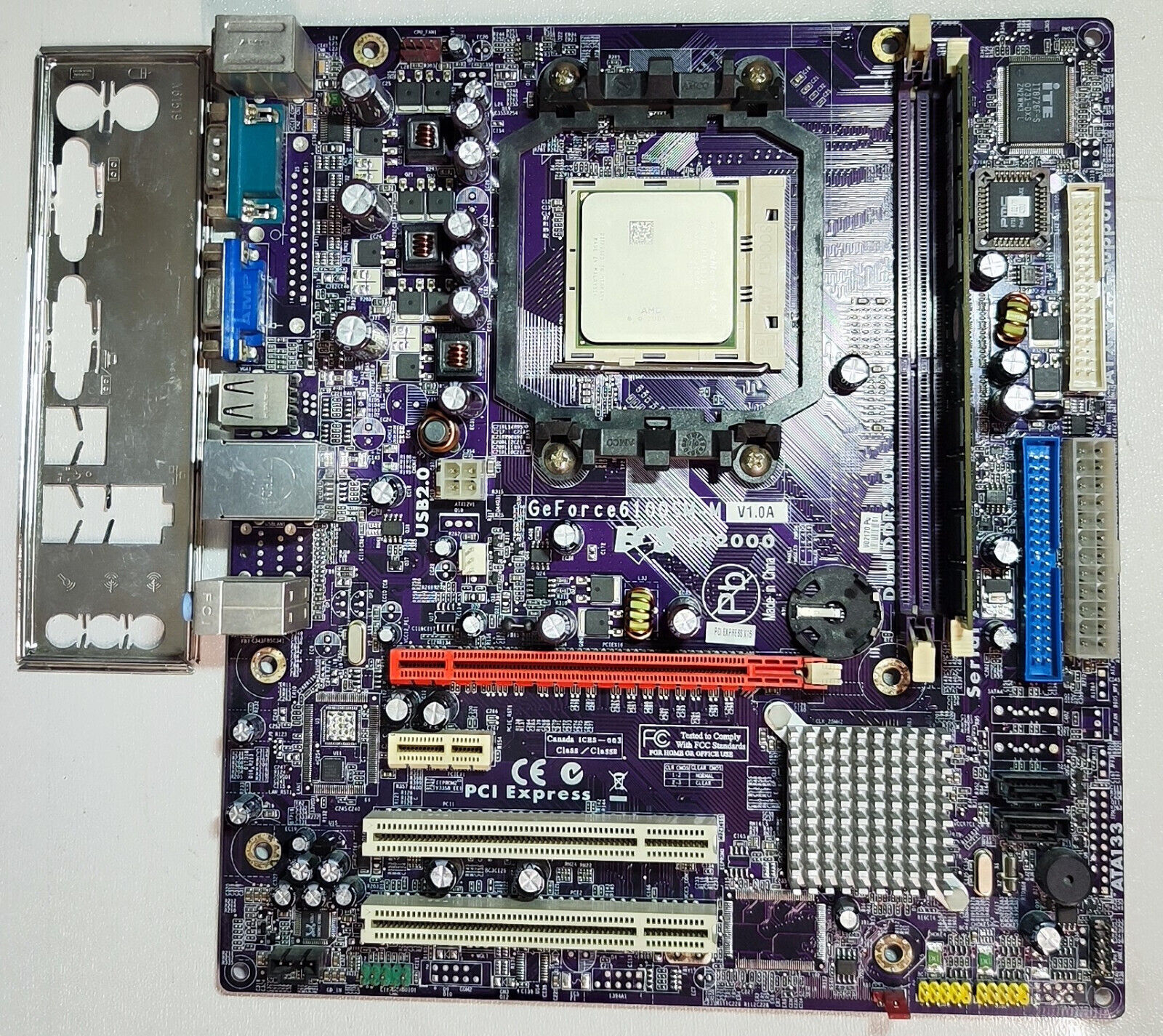 ECS GeForce6100SM-M Motherboard with Athlon 64 X2 5200+ CPU, 4GB DDR2 RAM+ IO