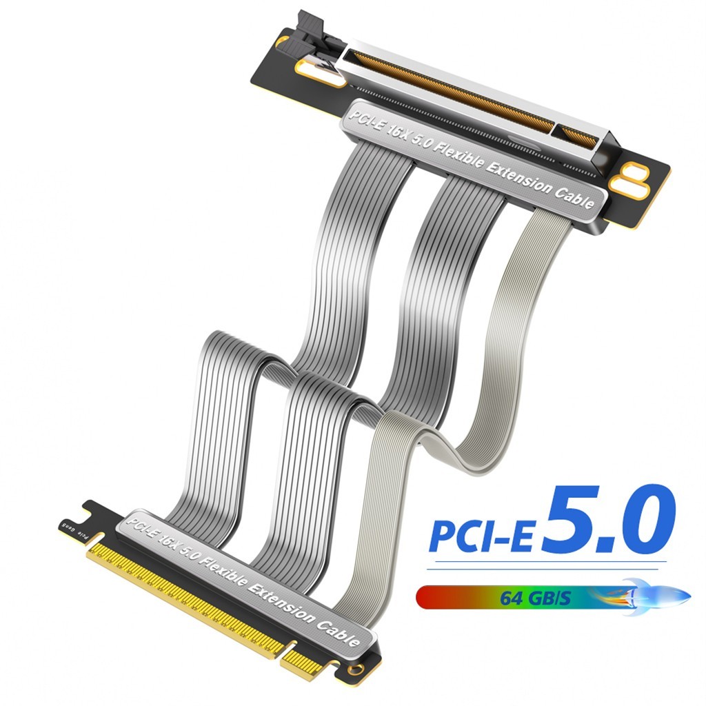 NEW PCI Express 5.0 16X to 16X Riser Cable 90° Vertical GPU Cable for PC Desktop
