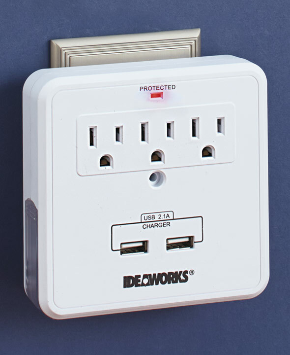 USB Outlet Merkury Innovations 6-Outlet Wall Plate Multiplier Office