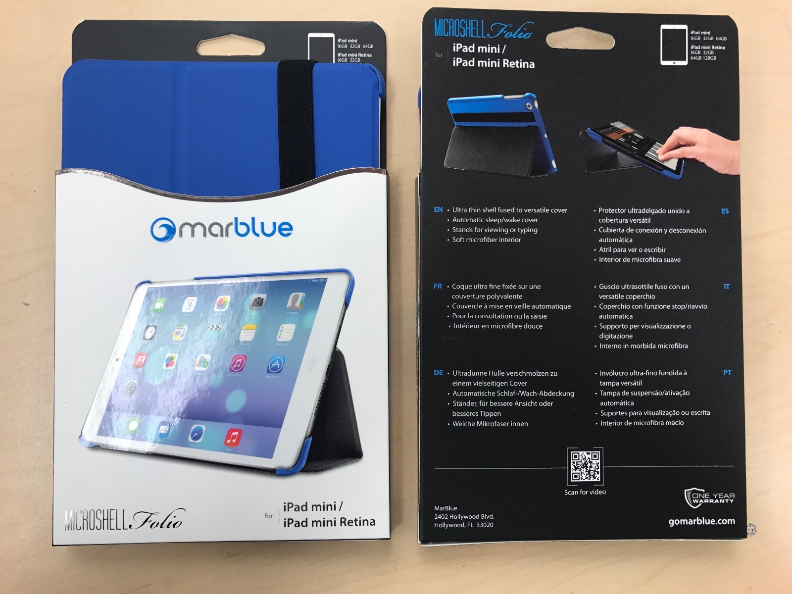 10x MarBlue MicroShell Folio Stand Case for iPad Mini 1,2,3 Retina Blue