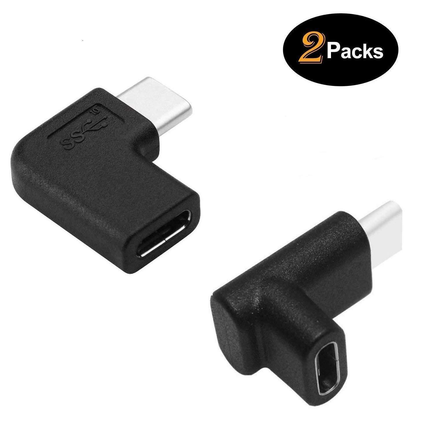 USB C Angle Adapter [2 Pack] Left/Right & Up/Down