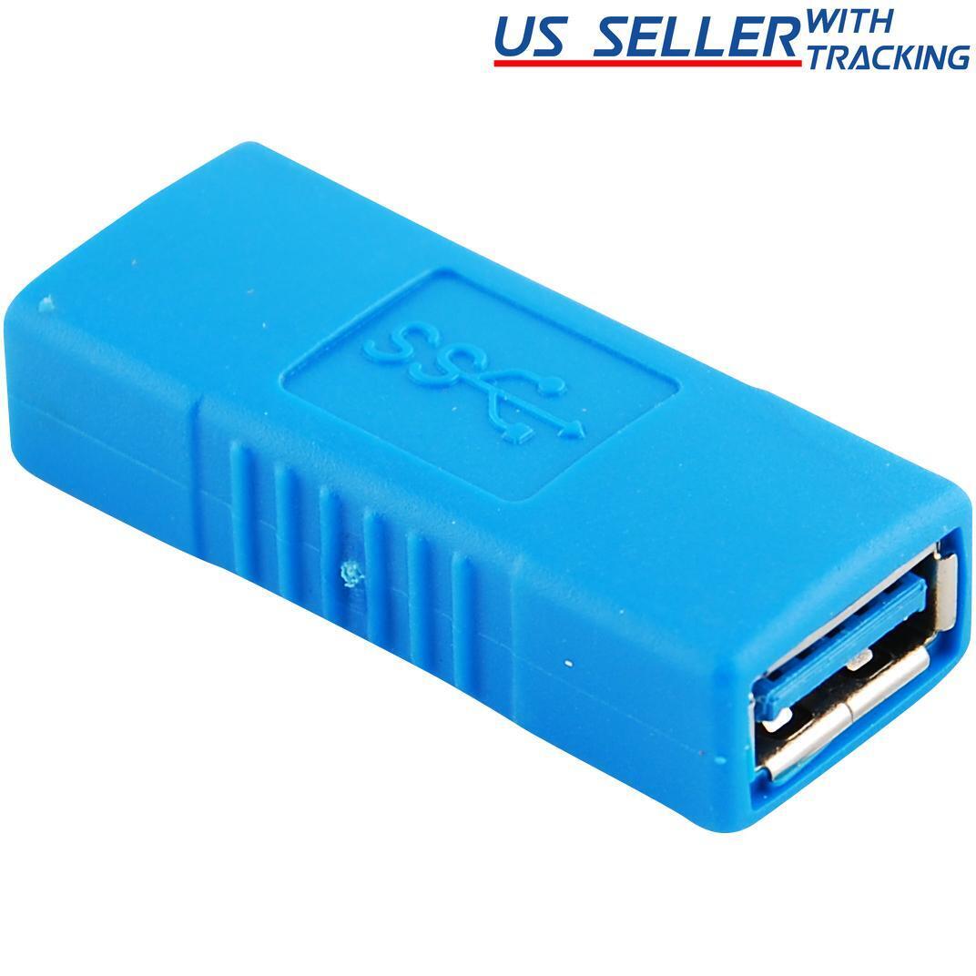 5-pack USB 3.0 Type A Female to Female Adapter Coupler Connector, Blue