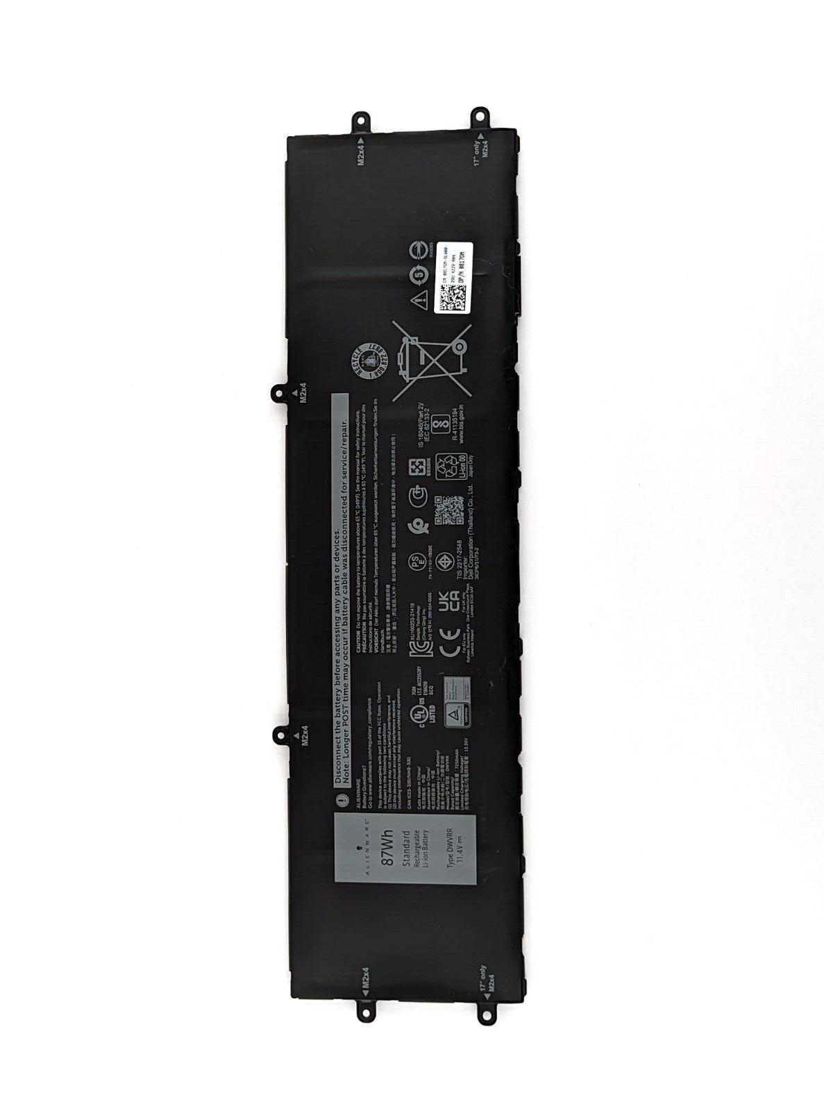 NEW GENUINE Alienware X17 R1 R2 X15 R1 R2 7620 6 Cell 87Wh Battery  - DWVRR