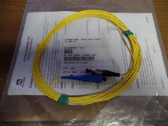LOT OF 9 AFL 3M FC-SC SIMPLEX 9/125 SINGLEMODE YELLOW FIBER OPTIC CABLE