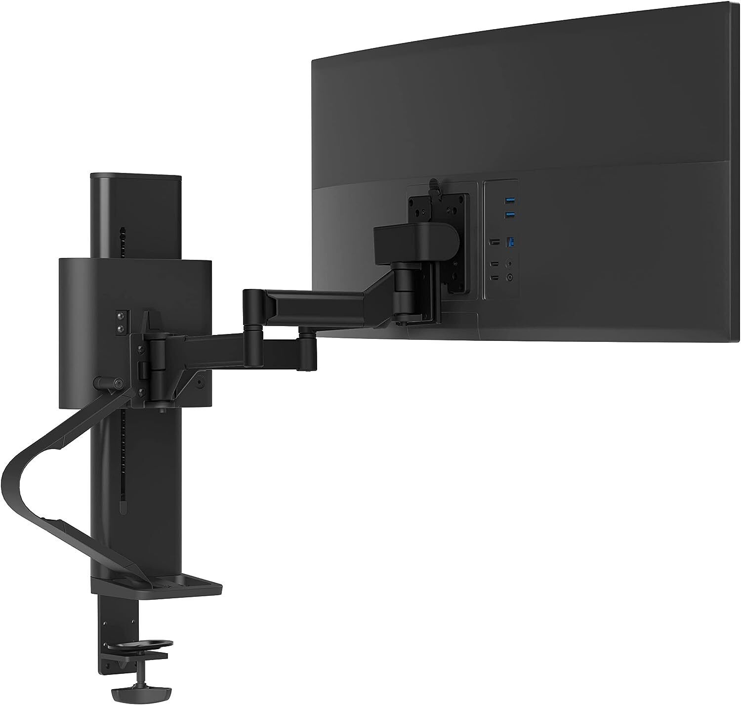 Ergotron Trace Single Monitor Arm Desk Mount for Monitors 45-630-224 Matte Black