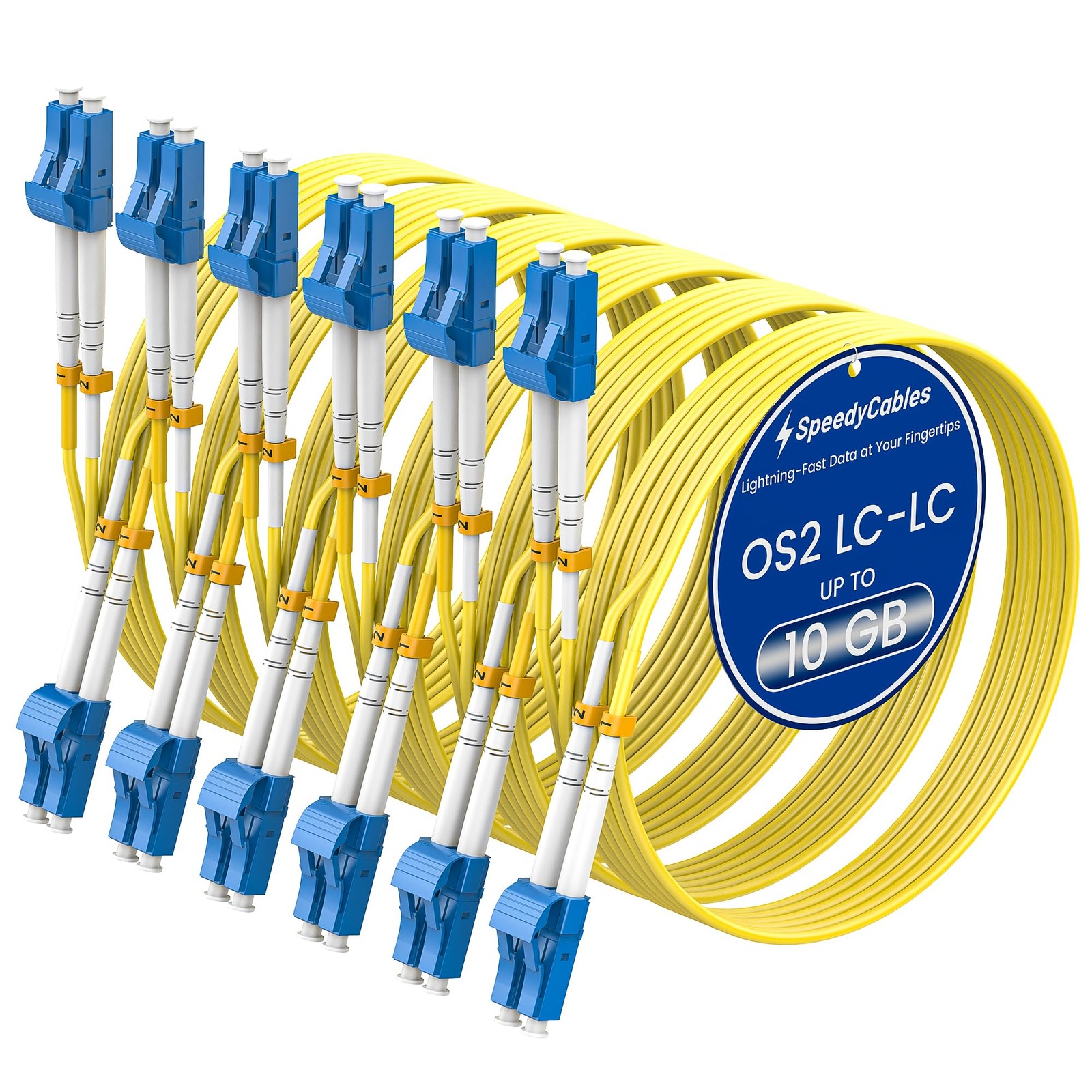 6 PCS LC to LC Single Mode Fiber Patch Cable 2M Optical Network Cord Jumper