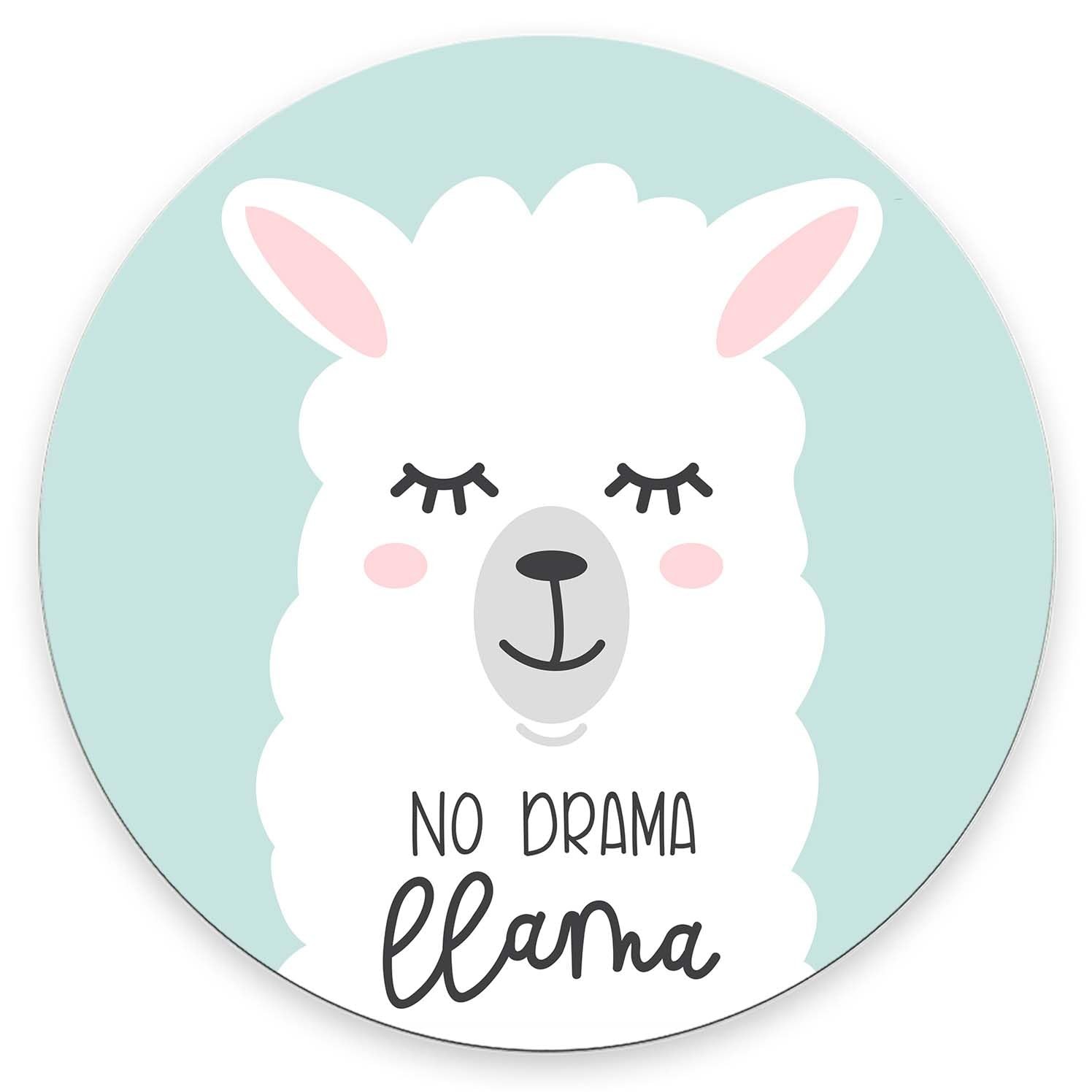Mouse Pad, Cute Llama,No Drama Llama Mouse Pad, Round Cute Gaming Cloth Mouse...