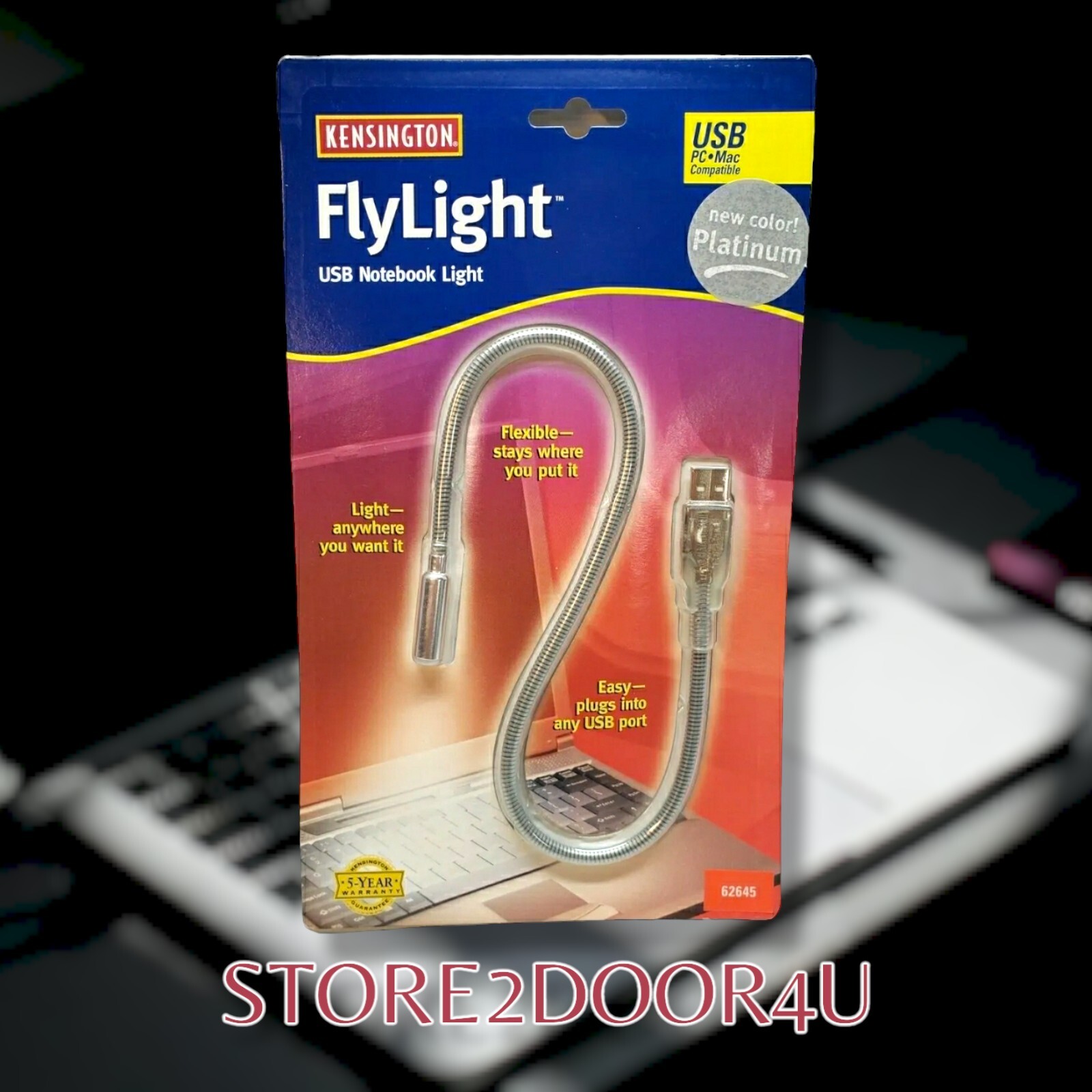 Kensington FlyLight USB Notebook & Reading Light (PC/Mac) *NIB* FACTORY SEALED