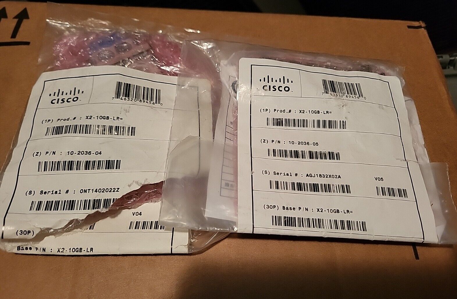 Lot Of 2 Cisco genuine X2-10GB-LR 1 New, 1 Torn Package