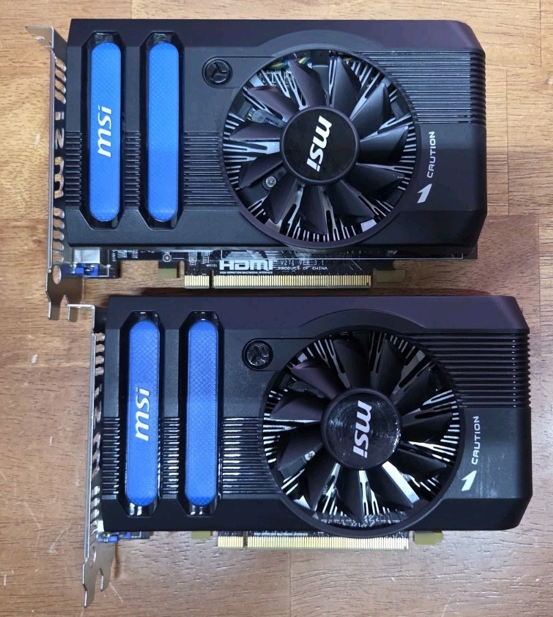 Lot of 2 MSI R7770-PMD1GD5 Radeon HD 7770 1gb Graphics Card