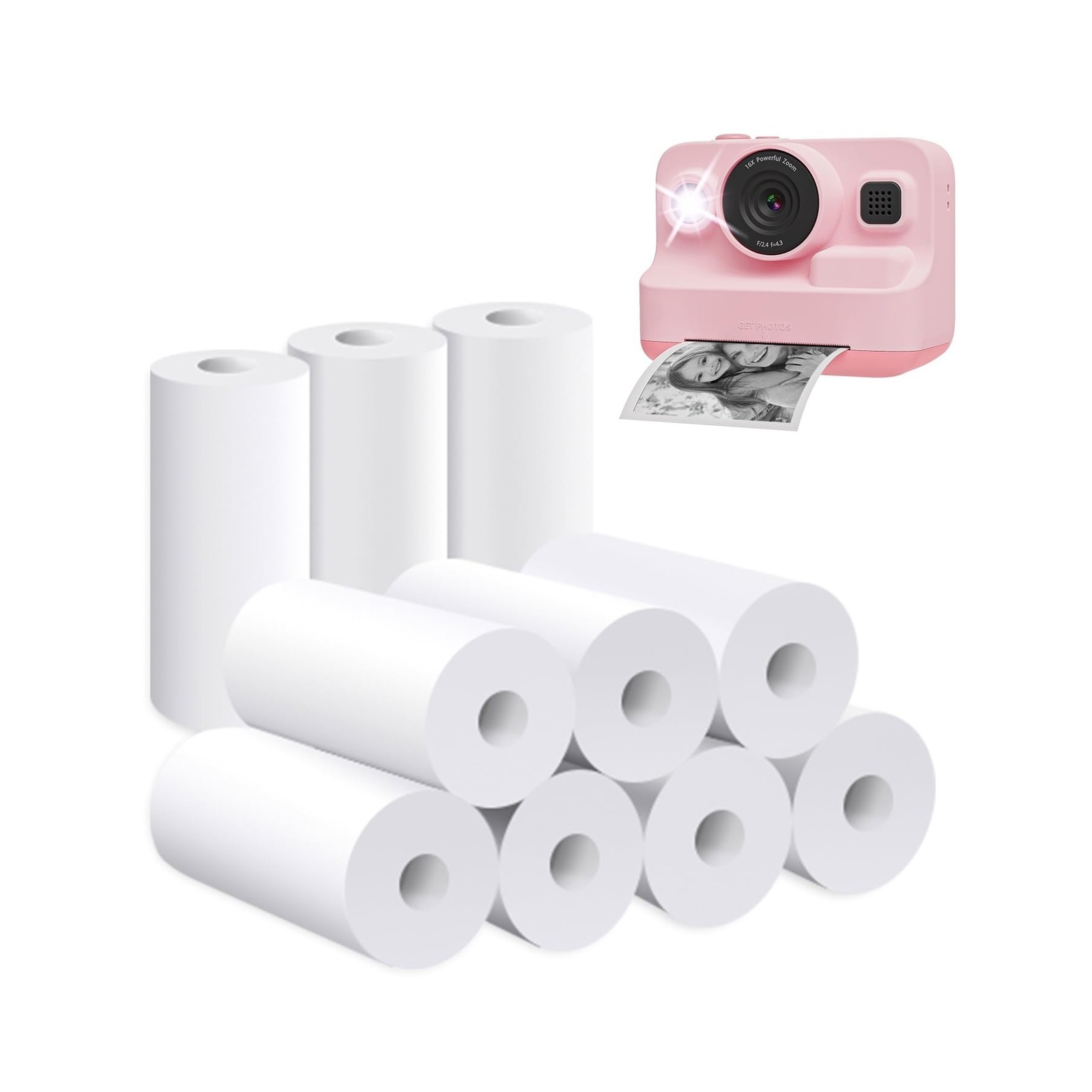 Dylanto Printing Paper, Printing Camera Refill Thermal Paper 10 Rolls, BPA Free