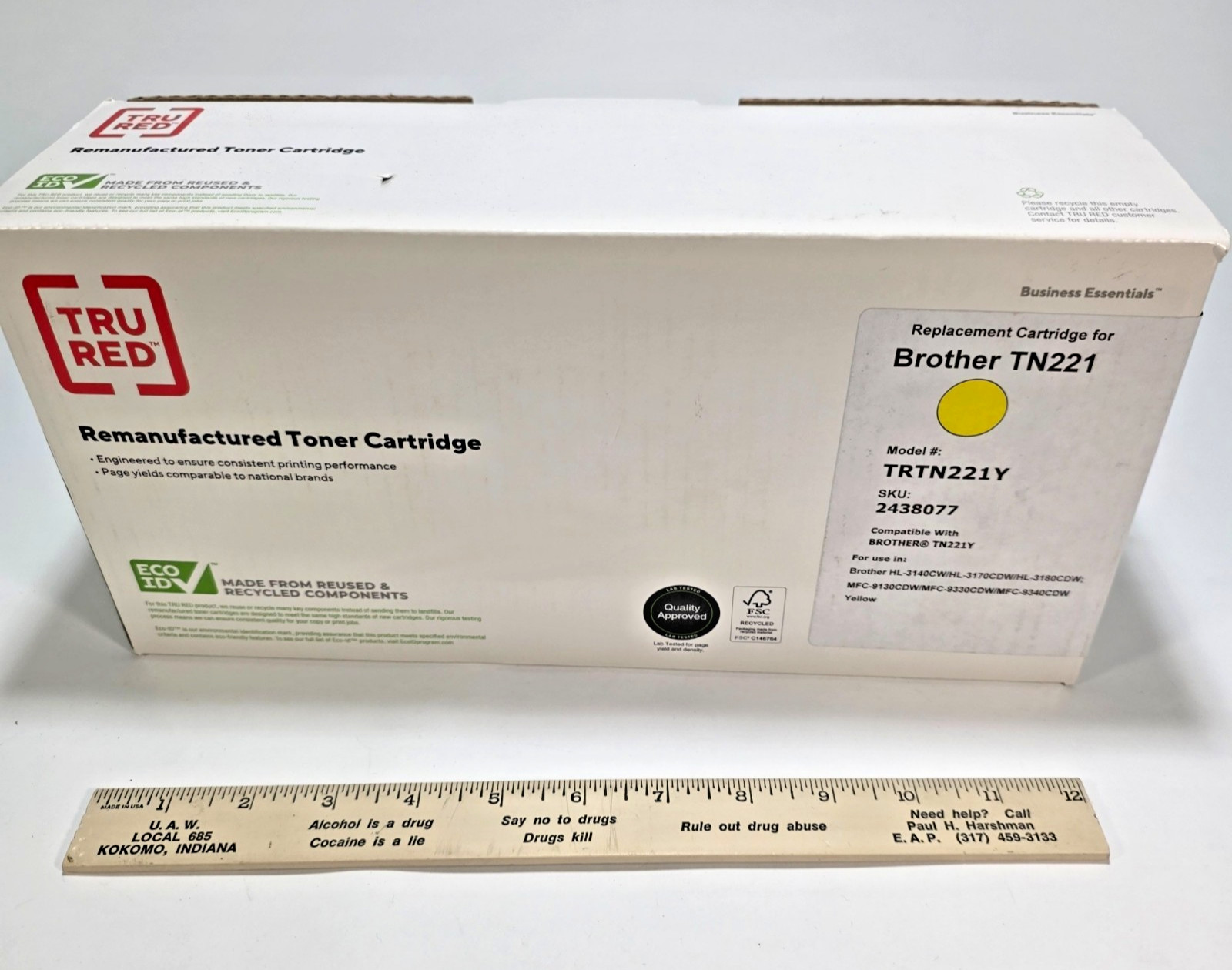 TRU RED TRTN221Y Yellow Toner Compatible Brother TN221 Open Box