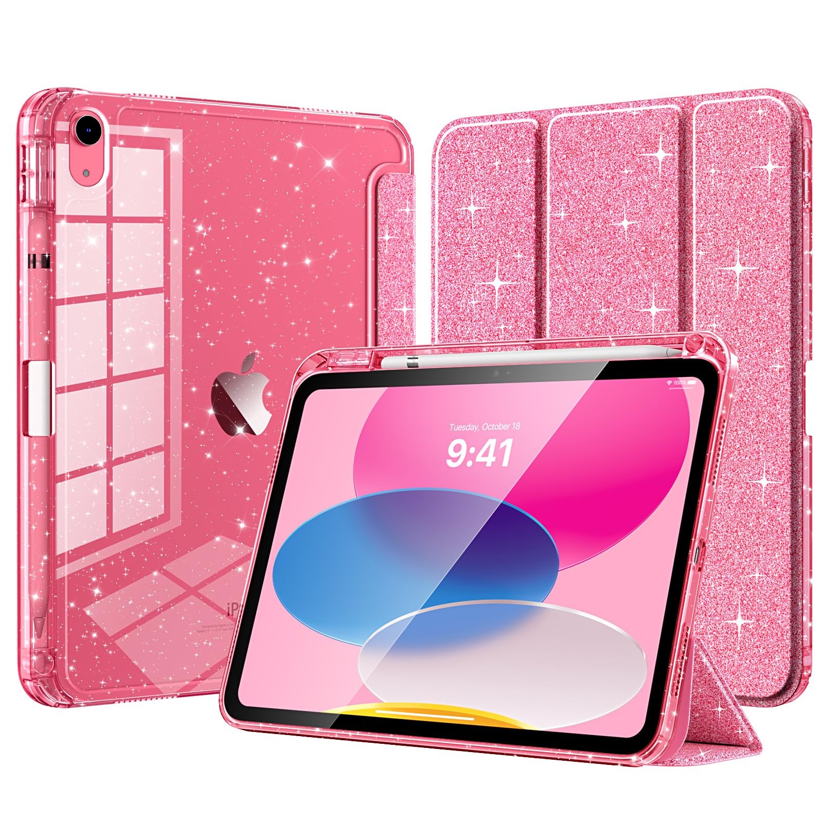 TiMOVO Case for iPad (A16) 11th Generation 11 Inch 2025, Glitter Pink