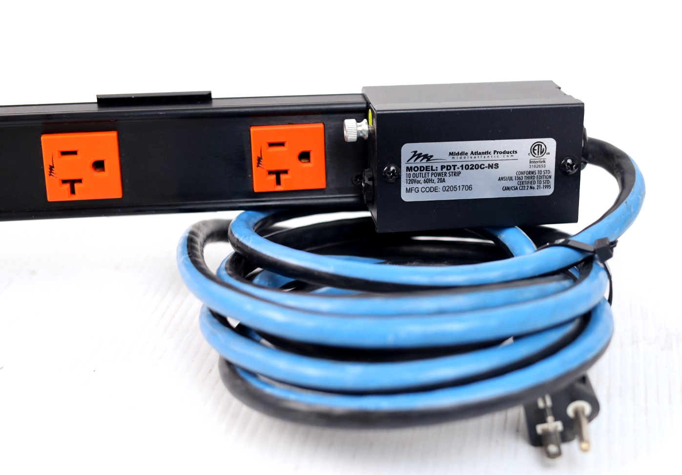 Middle Atlantic PD-1020C-NS 10 Outlet Relocatable 20A Power Tap Strip w210