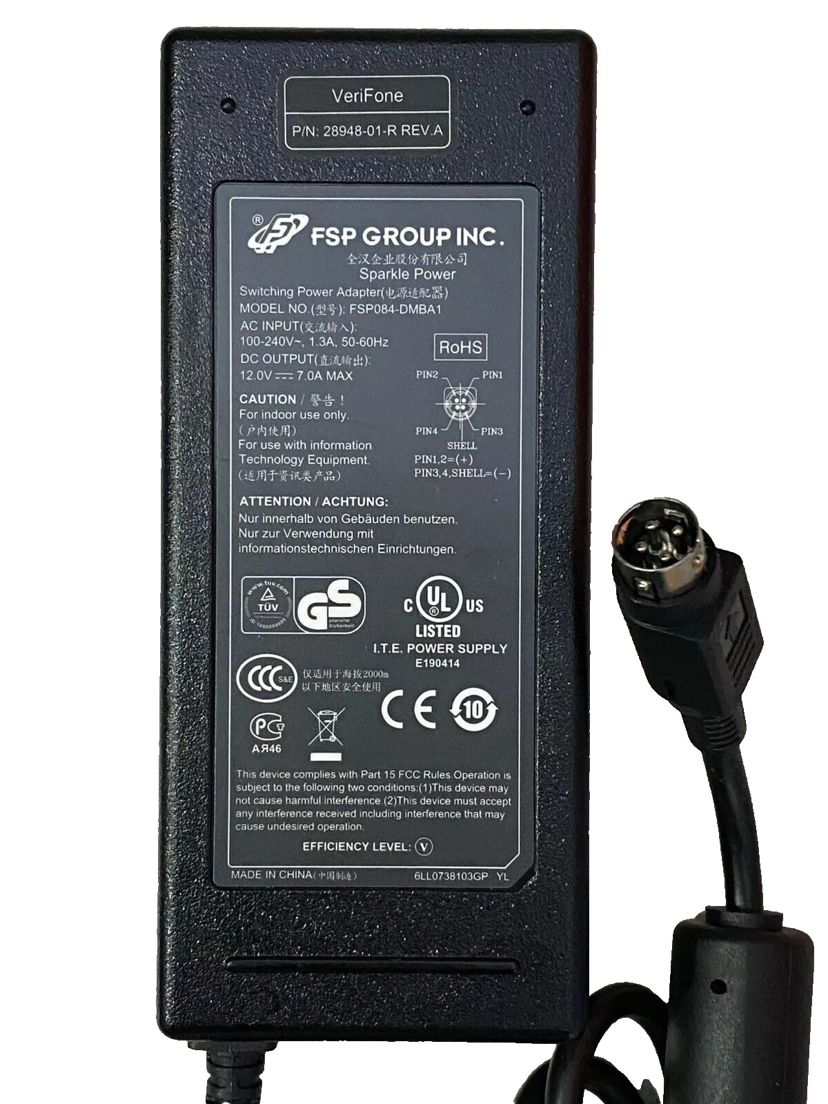 oem FSP 4-Pin 12V AC/DC Adapter For LOREX L23WD L23WD800 Integrated 8CH LCD DVR