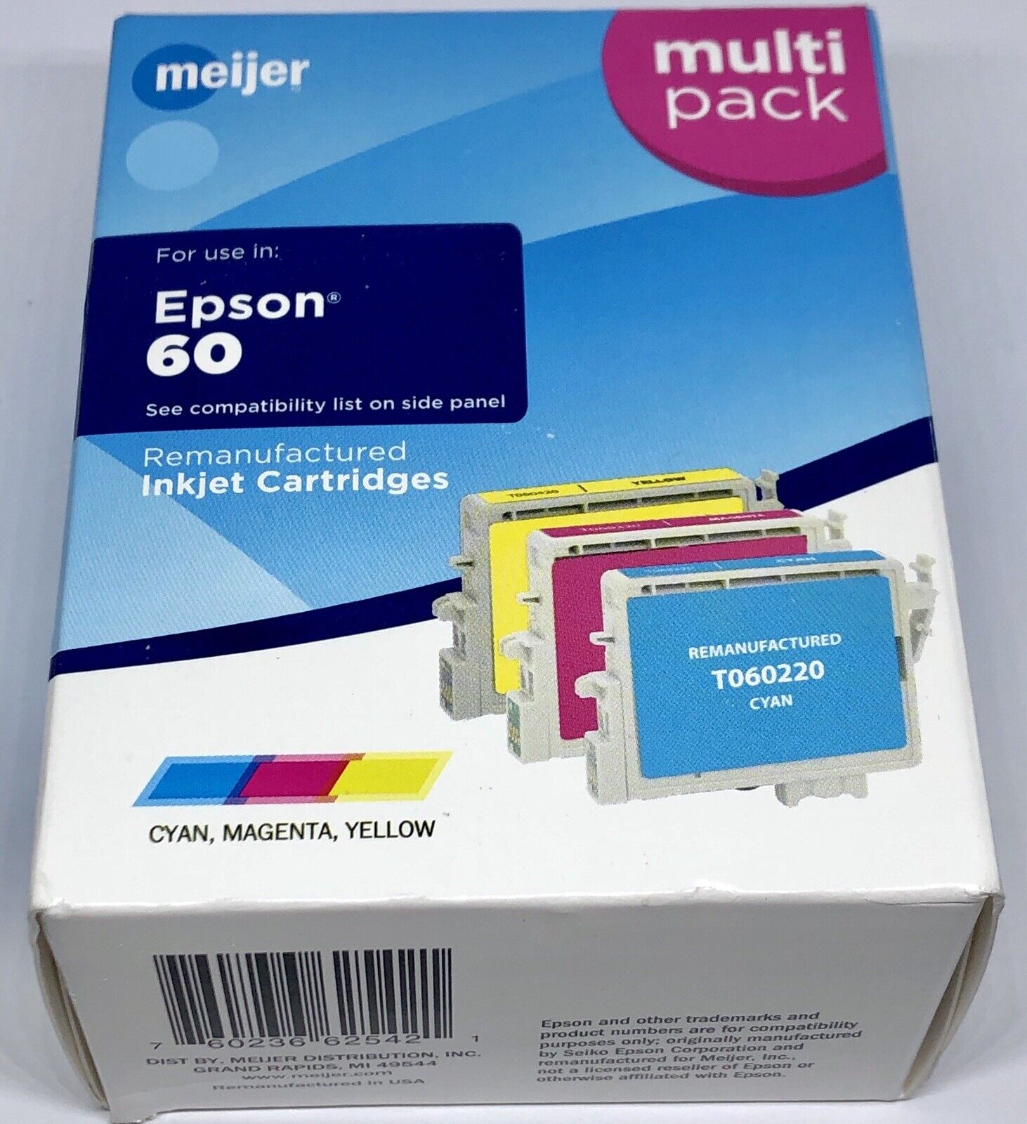 Epson 60 Color Inkjet Cartridges Remanufactured Buy Now