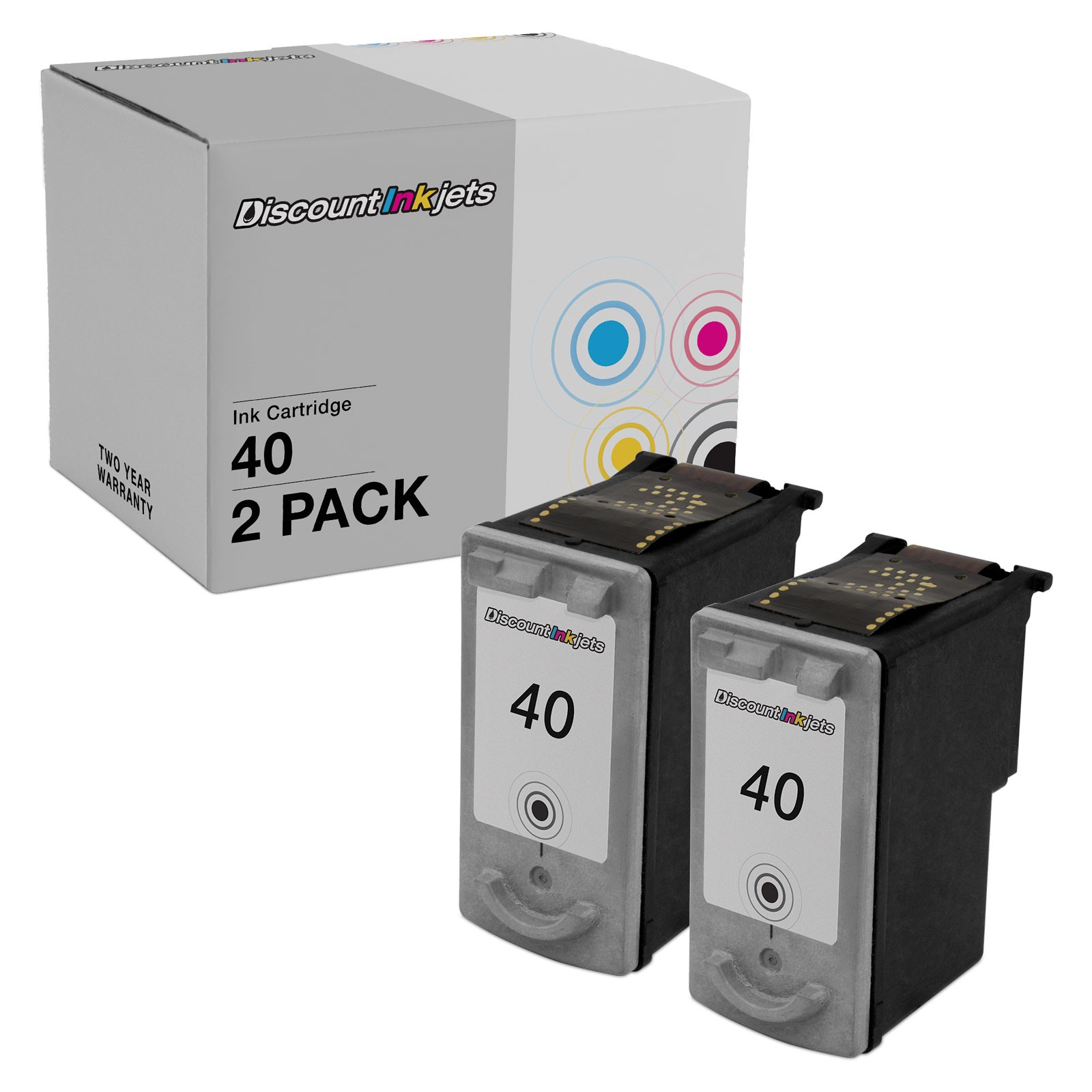 2PK PG40 0615B002 for Canon PG-40 PIGMENT BLACK Ink Cartridge PIXMA iP6220D X310