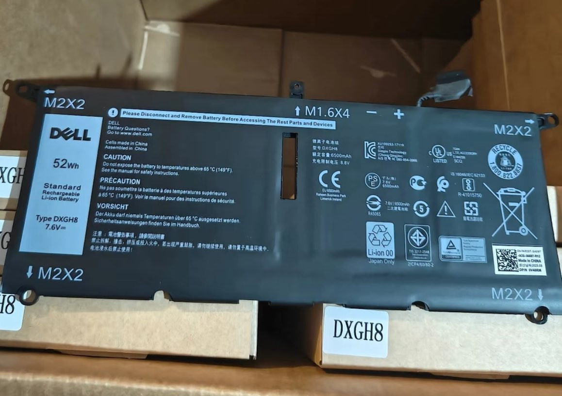 Genuine 52Wh DXGH8 Battery For Dell XPS 13 9370 9380 7390 Series H754V 0V48RM US
