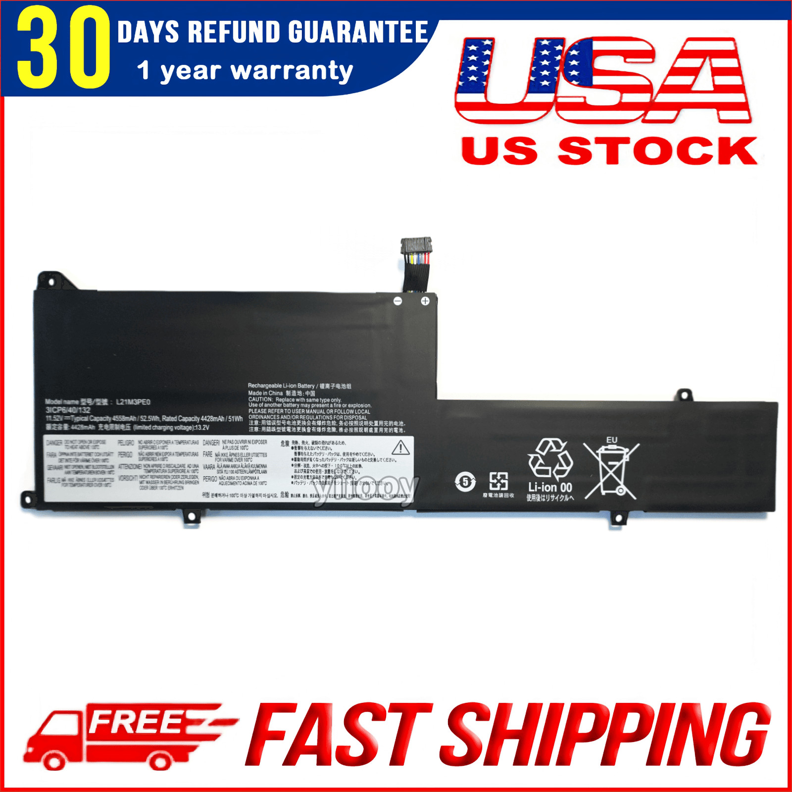 OEM L21M3PE0 L21M3PE1 Battery fit for Lenovo IdeaPad Flex 5-14IAU7 14ALC7 Flex 7