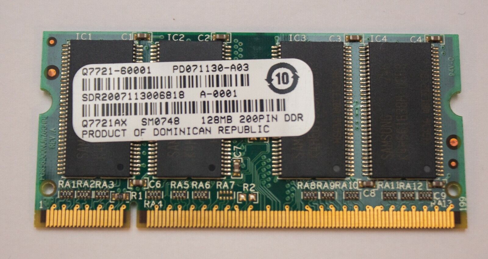 OEM HP Q7721-6001 Color LaserJet Printer 128MB 200-Pin DDR Memory (Q7721AX)