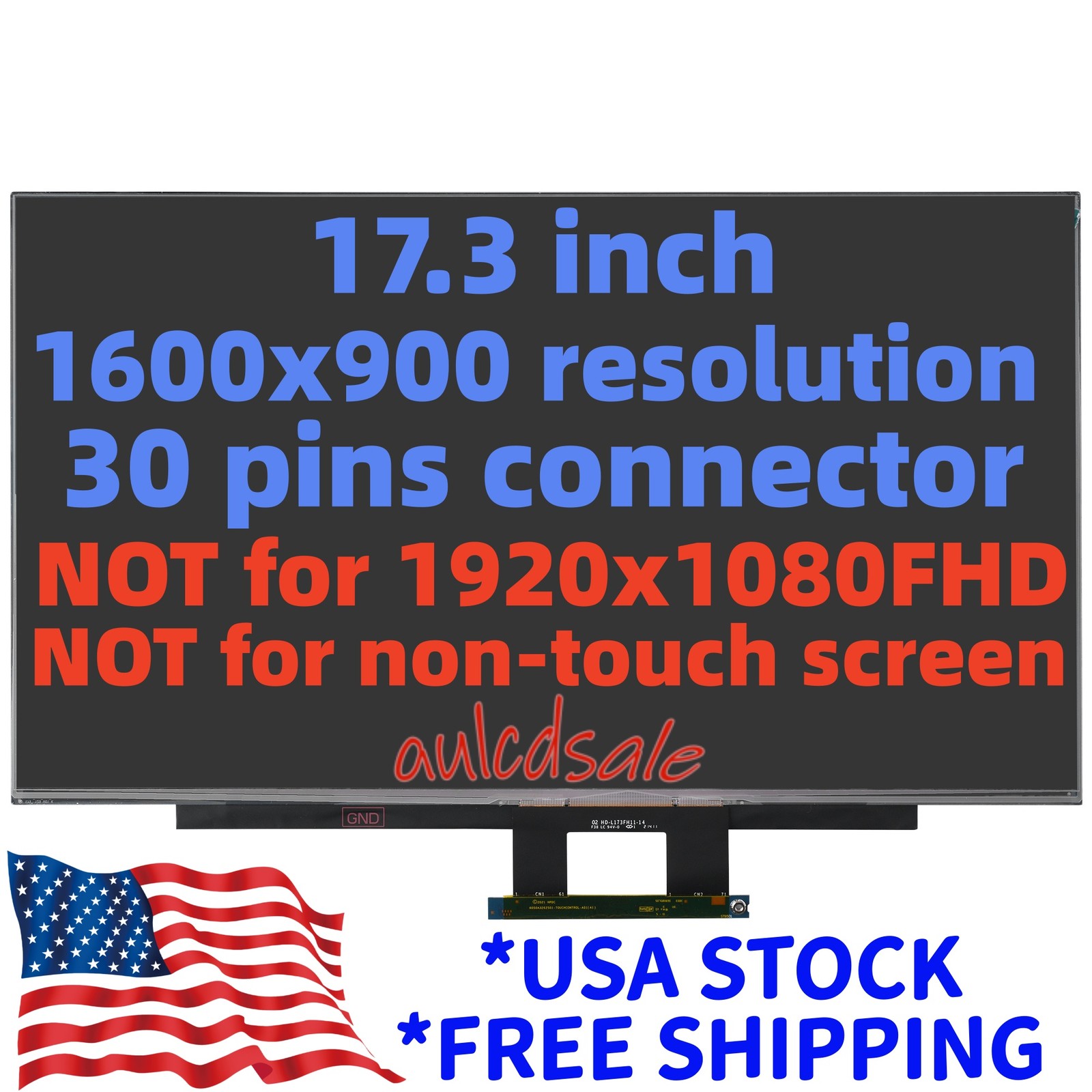 For HP 17-CP3055CL 17.3" HD+ 60Hz Touch Digitizer Laptop LCD Screen replacement
