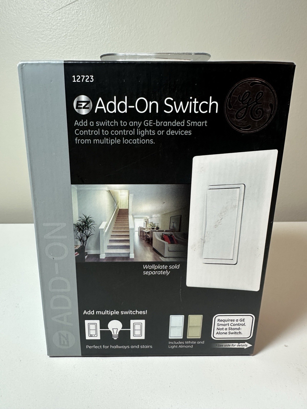 GE Jasco 12723 Add-On Auxiliary In-Wall Switch White Almond Multi-Location New