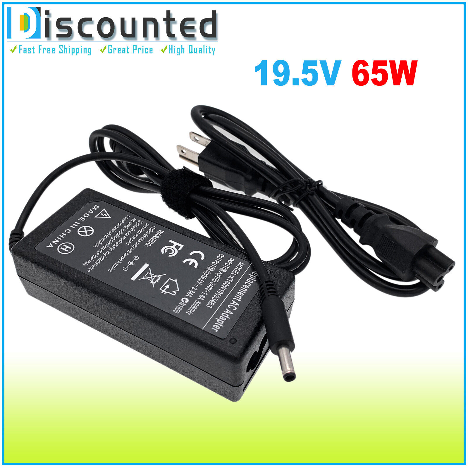 65W AC Power Adapter Charger for Dell Inspiron 15 5509 5508 5502 5501 Laptop