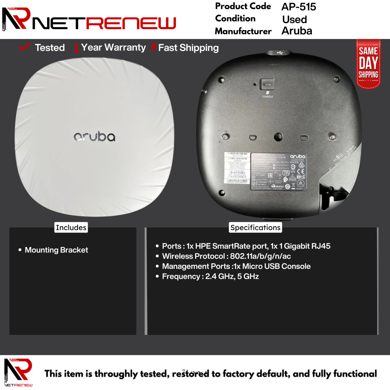 AP-515  ARUBA Networks Wireless Access Point Q9H63A