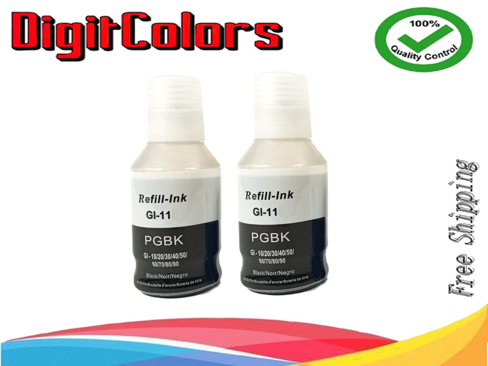 GI-11 Black Ink Refill Bottle for use Canon PIXMA Mega tank G2160 G3160 2pk