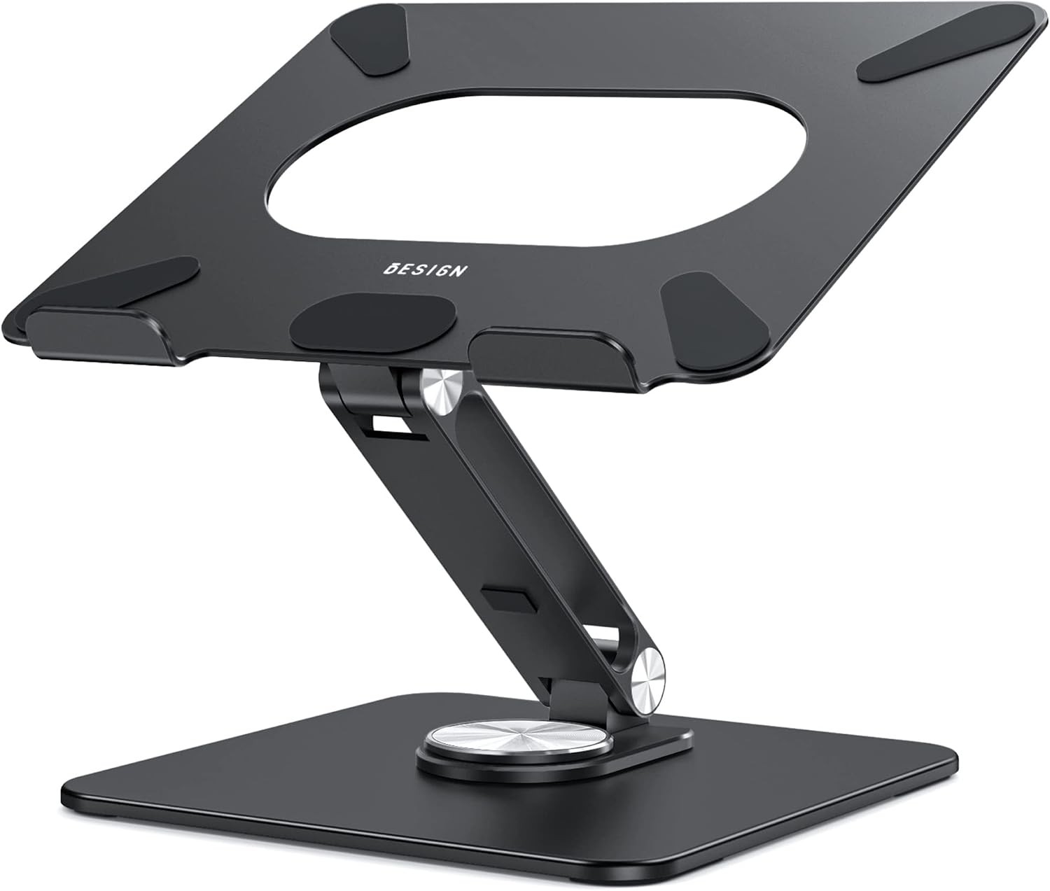 LSX7 Laptop Stand with 360 Rotating Base, Ergonomic Adjustable Notebook Riser...