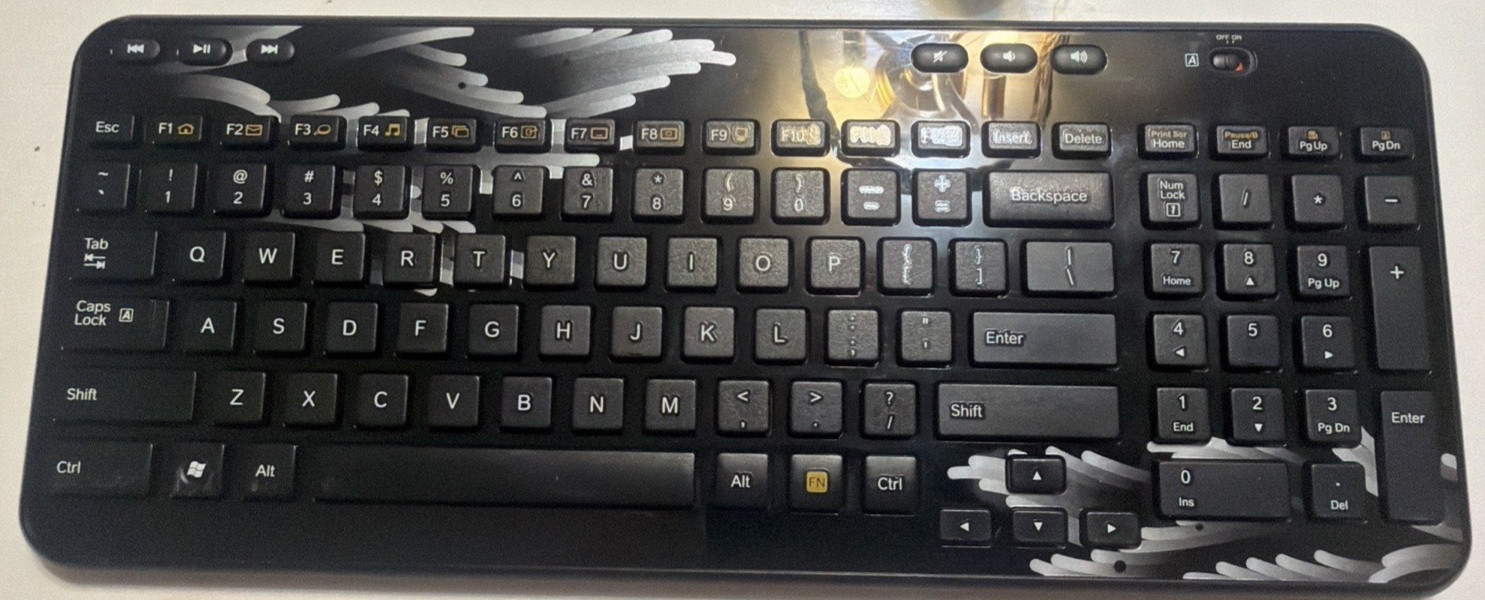 Logitech K360 Wireless Keyboard w/ USB Doogle White Graphics