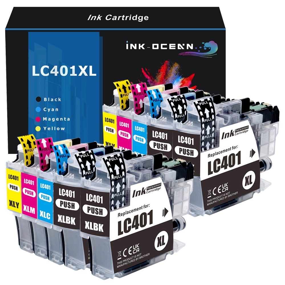 10pk LC401XL LC401 Ink Cartridges Compatible Brother MFC-J1010DW J1012DW J1170DW