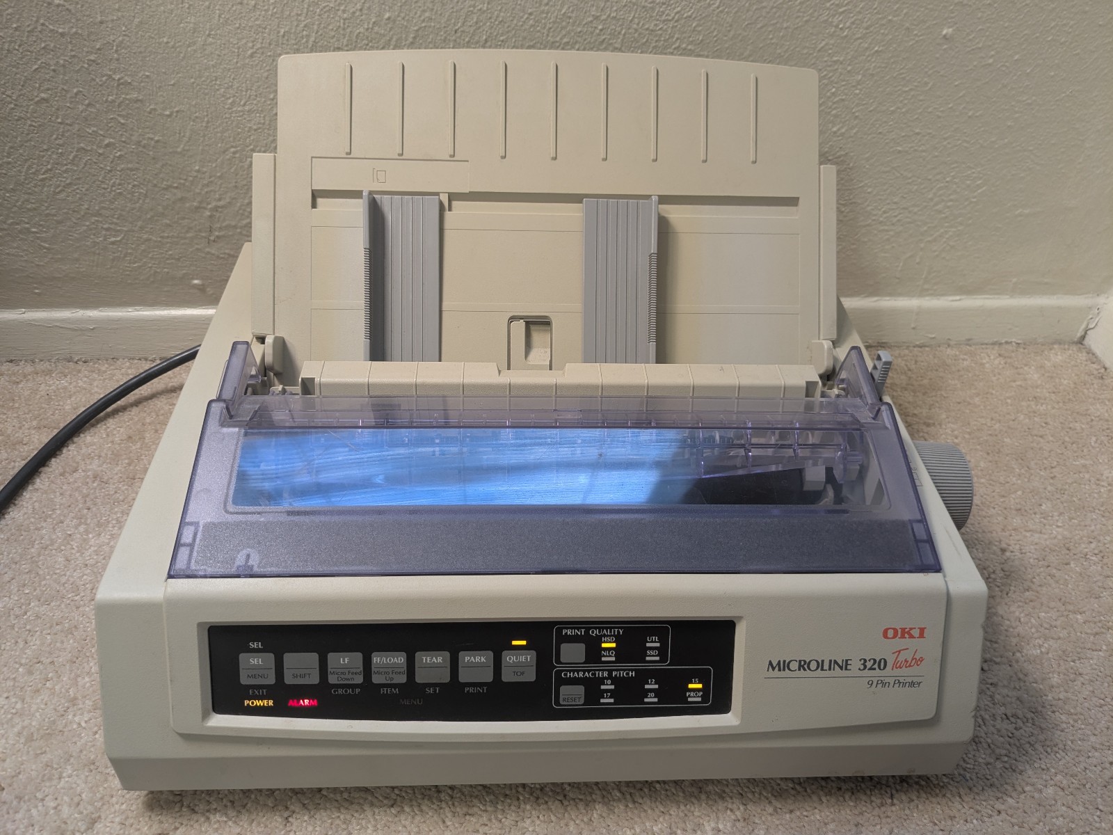 Oki Microline 320 Turbo 9 Pin Printer GE7000A / powers on / free returns