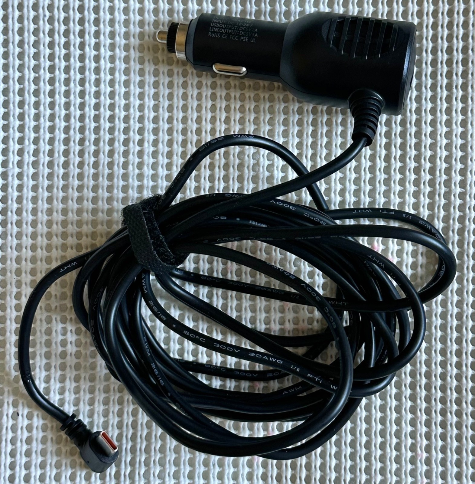 Car DC Adapter Charger For Wolfbox G840S 4K 10" Rear View Mirror Camera Dash Cam