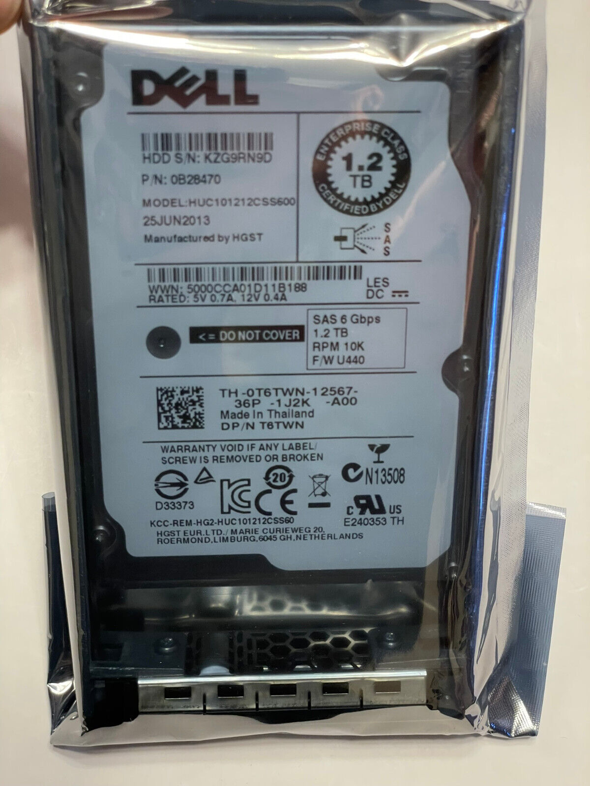 Dell 1.2TB 10K RPM 6Gb/s SAS 2.5