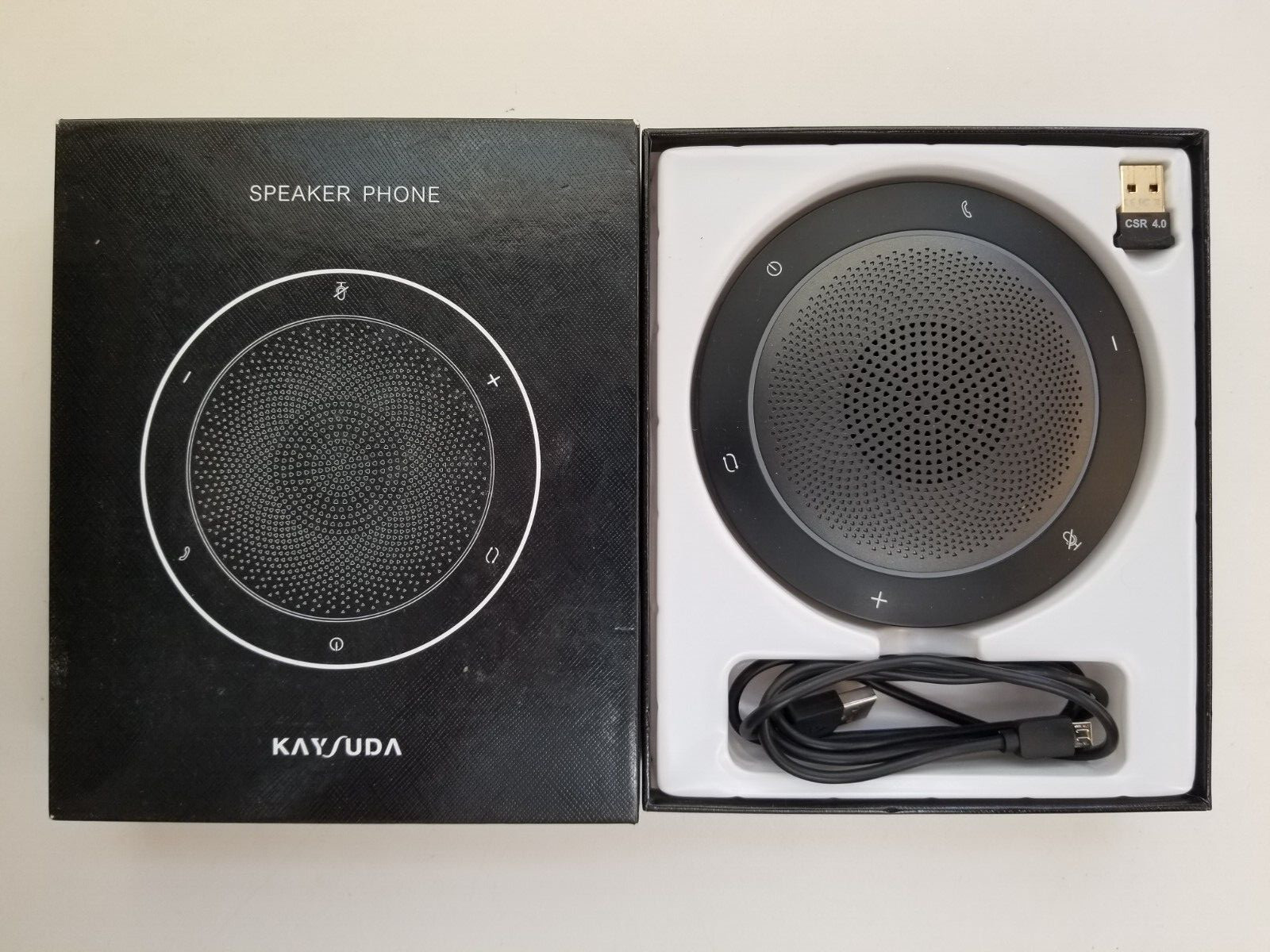 Kaysuda SP200 Speaker Phone, USB Black Conference Speaker Phone  - Open Box