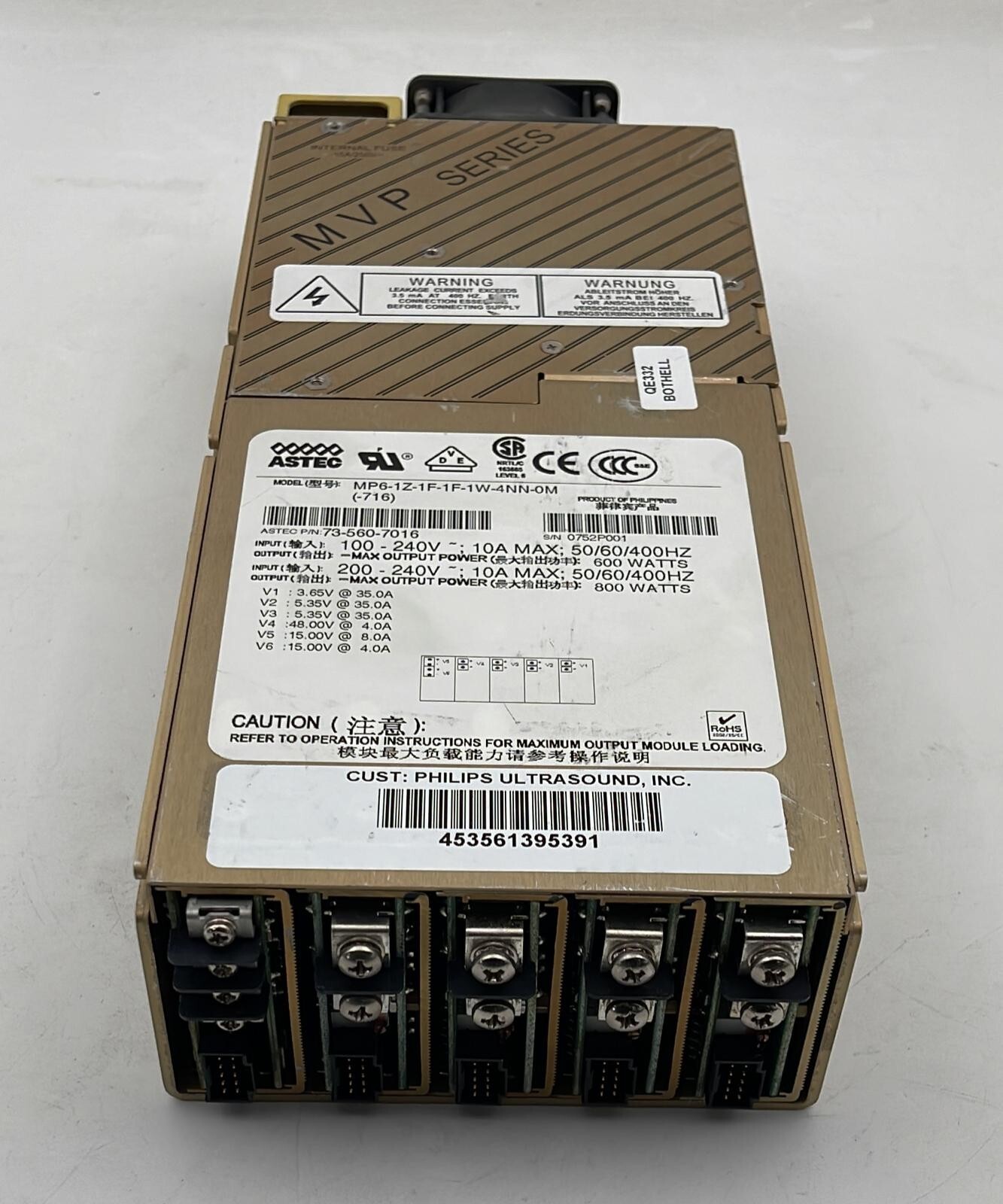 ASTEC MVP SERIES MP6-1Z-1F-1F-1W-4NN-0M 73-560-7016 Power Supply 800W