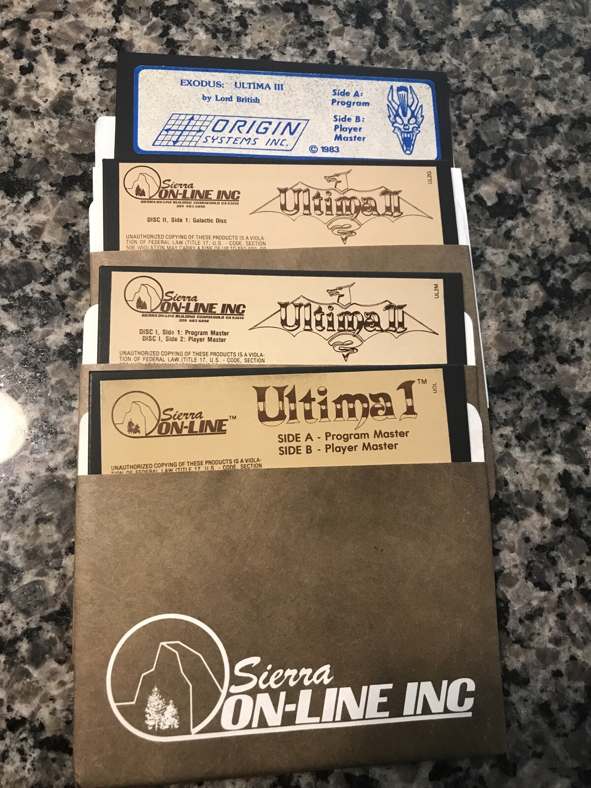 Atari  800 Computer II Ultima I, II, & III Software Lot Untested Floppy Discs
