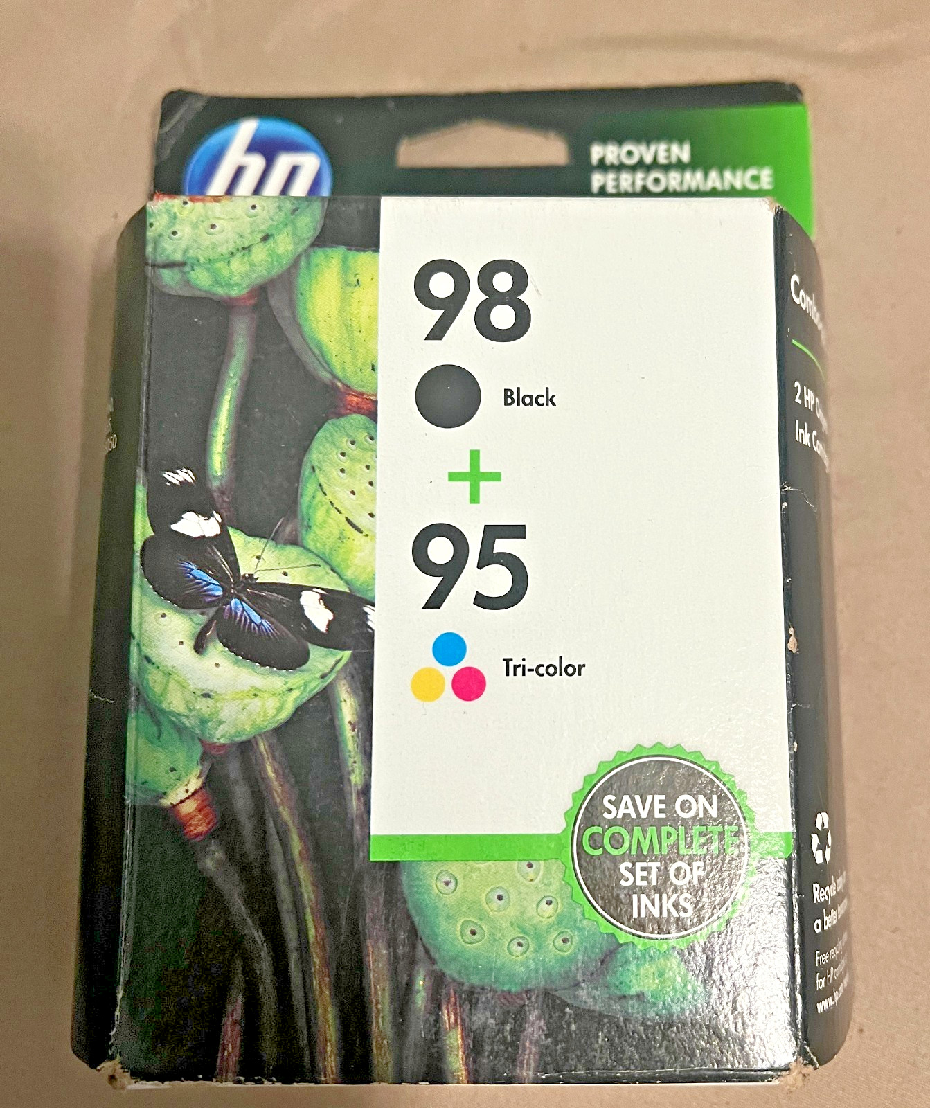 Genuine HP 98 Black 95 Tri Color Ink Cartridge Combo Pack CB327FN Original OEM