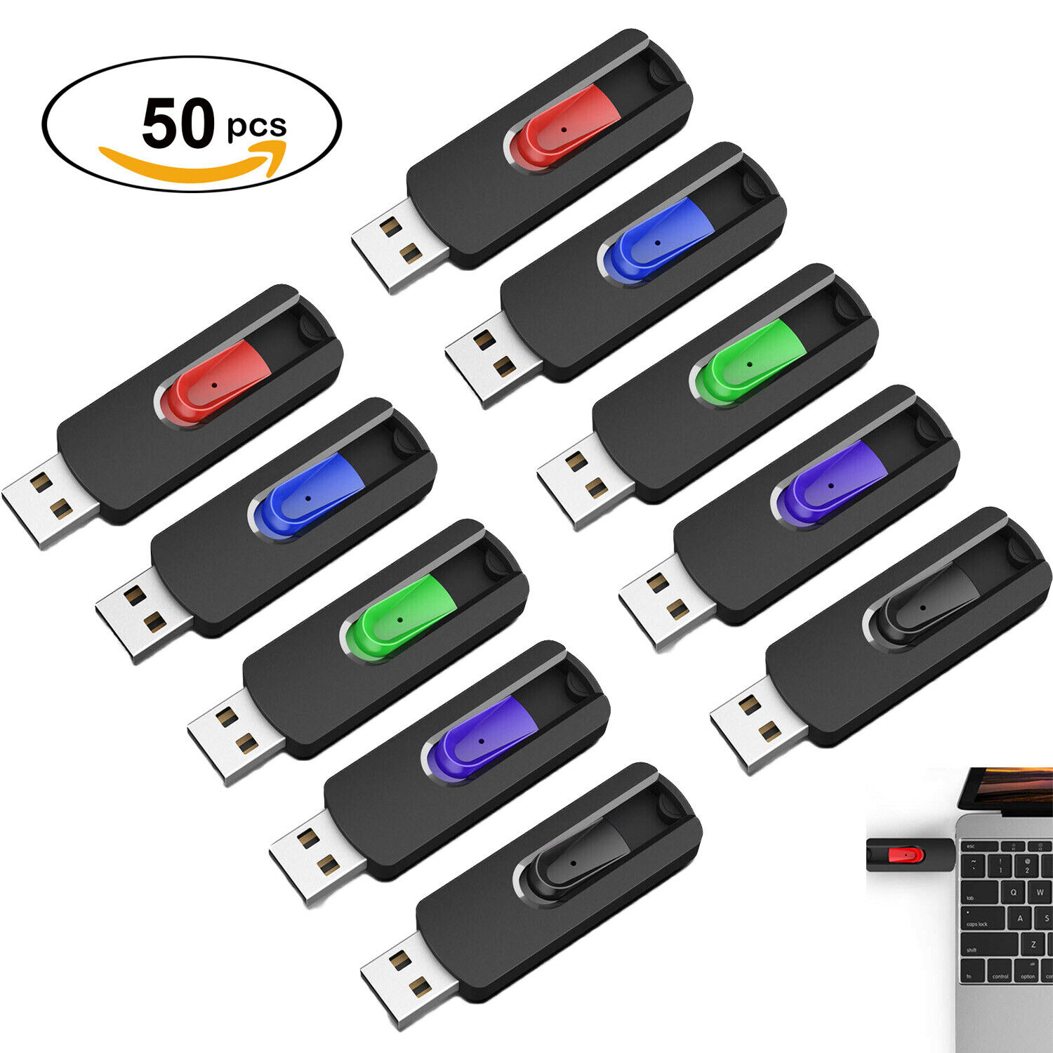 50PCS/Lot Flash Drive Memory Stick Data Storage Pen Drive 16GB 32GB 64GB Memory