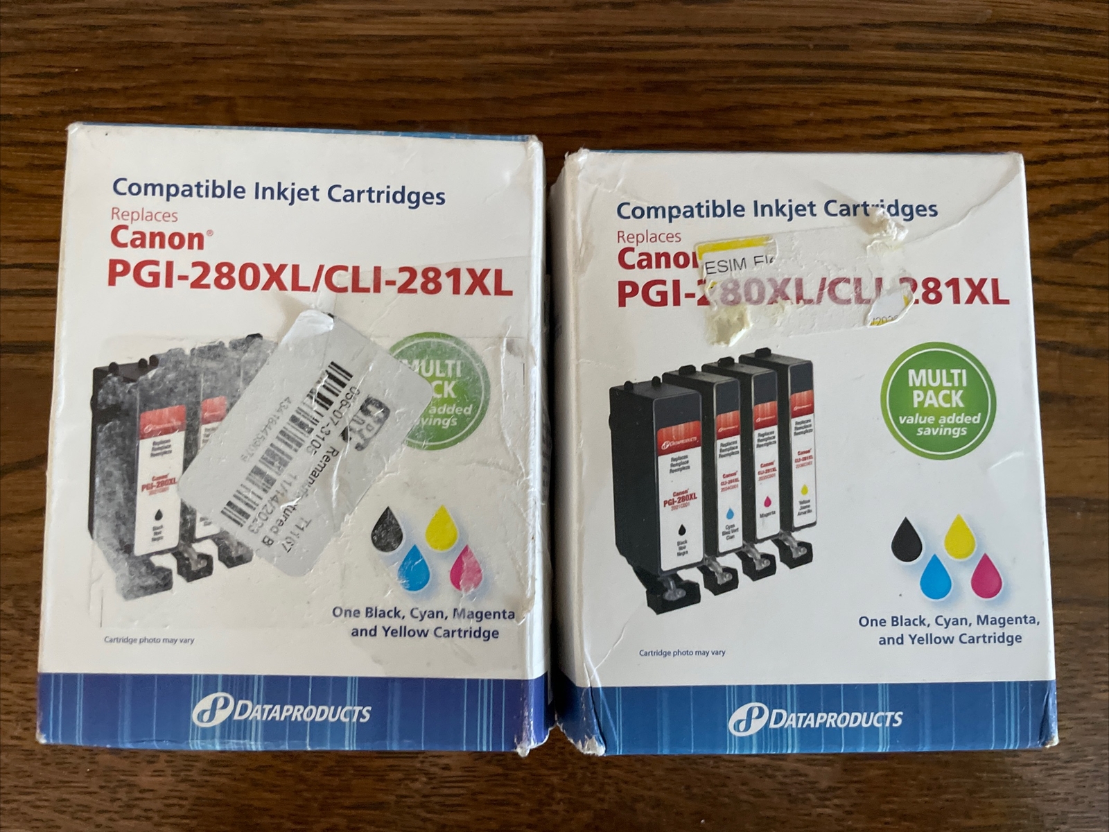 2 DATAPRODUCTS CANON COMPATIBLE INKJET CARTRIDGE PGI-280XL/CLI-281XL MULTI PACKS
