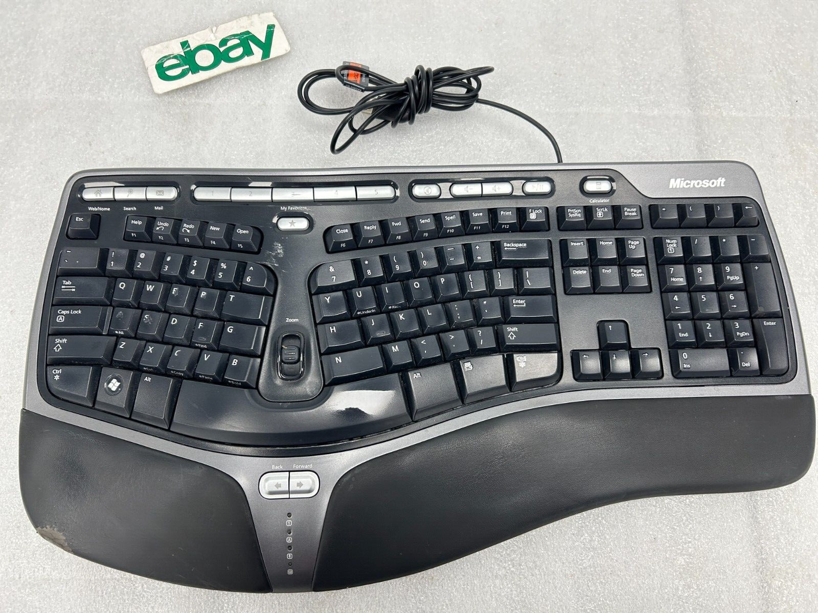 USED Microsoft Natural Ergonomic Keyboard 4000 v1.0 KU-0462 USB Wired (SEE DESC)