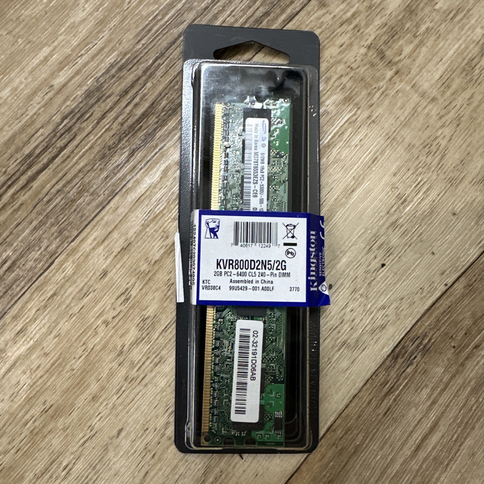 KINGSTON KVR800D2N5 2GB DESKTOP Ram Memory PC2 6400 CL5 240 Pin DIMM New Sealed