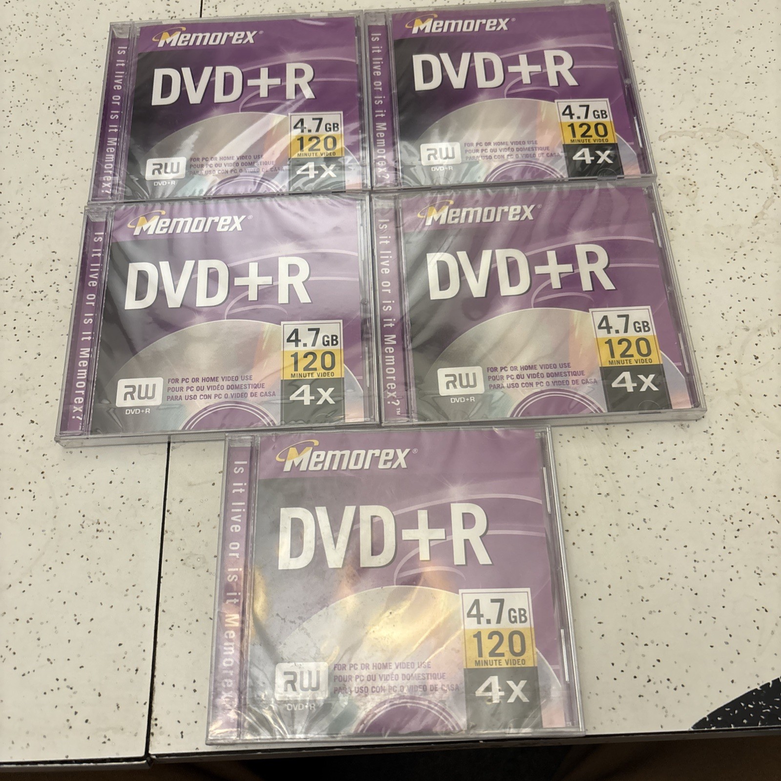 New 4 x Memorex DVD+R  4.7 GB 120 Min 4x. 4 Pack - New SEALED