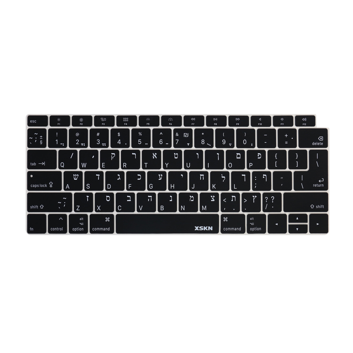 XSKN Hebrew Keyboard Cover Skin for 2018 Macbook Air 13.3 with Touch ID A1932