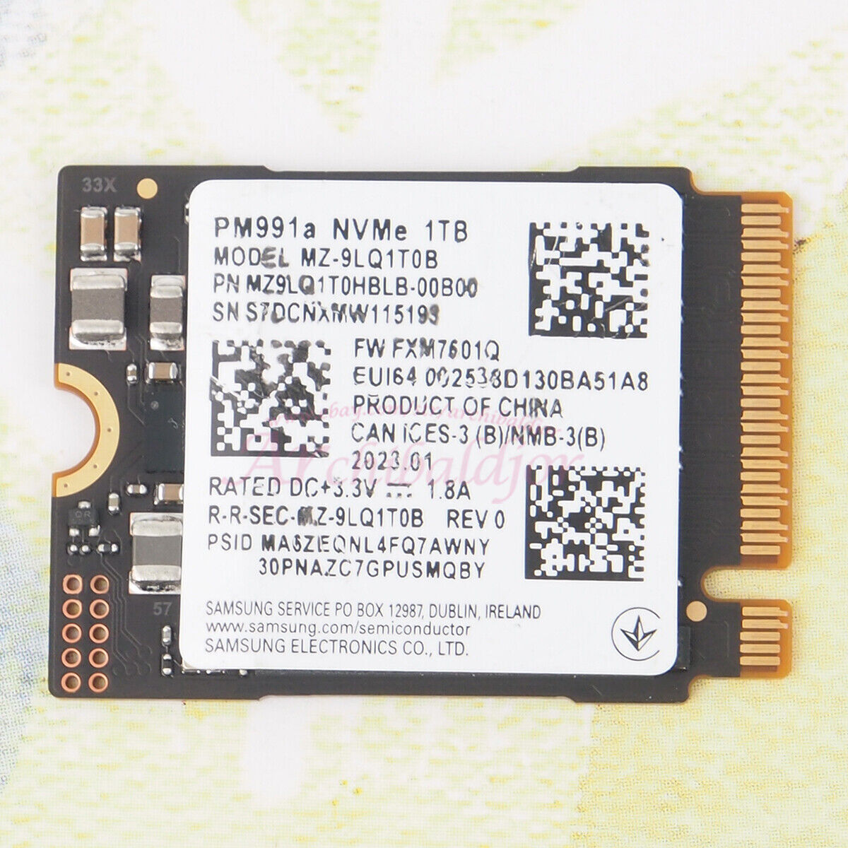1TB Samsung PM991 PM991a 1024GB MZ-9LQ1T0B 30MM M.2 NVMe SSD