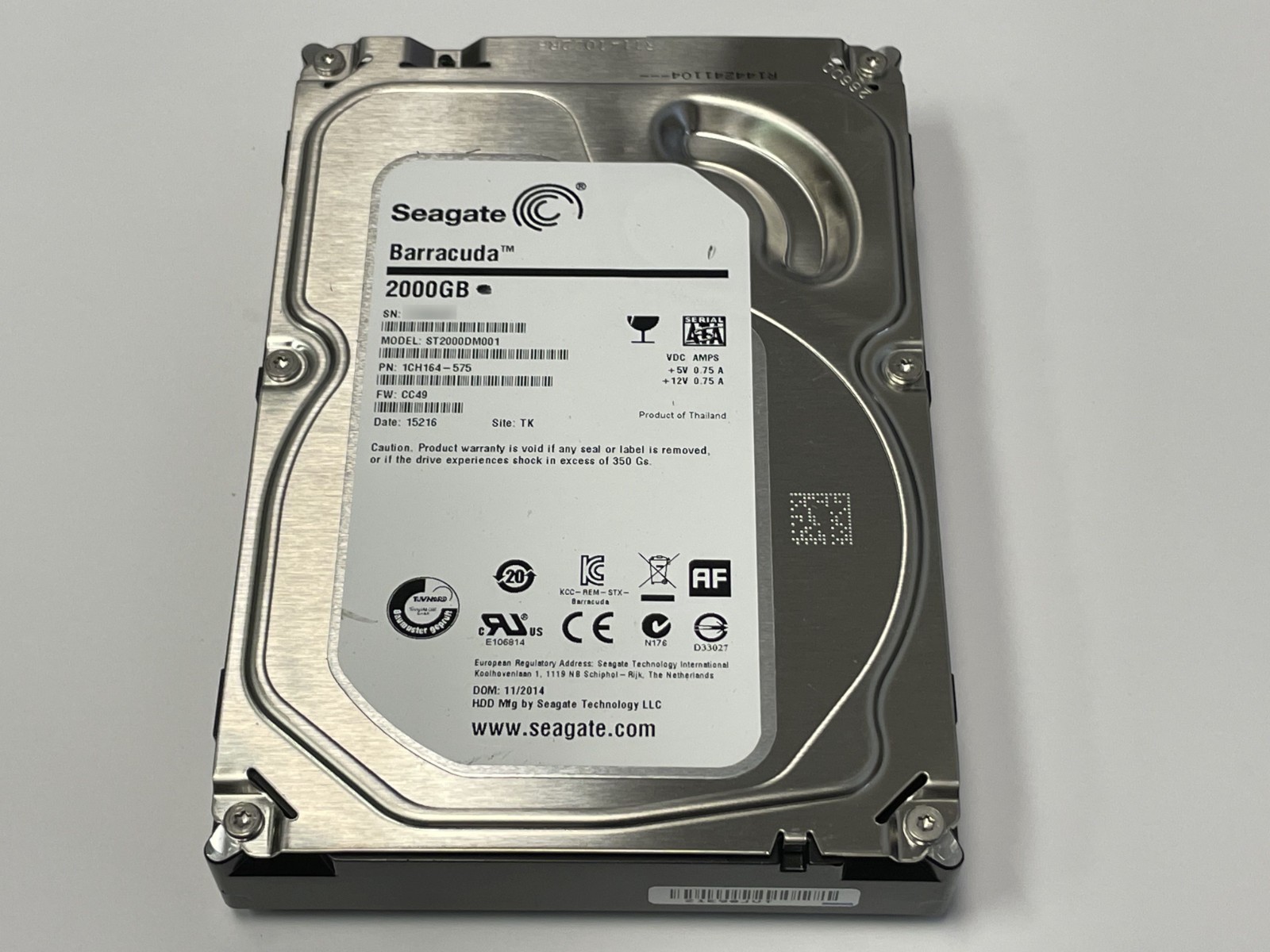 Seagate 2TB Barracuda 3.5" SATA Internal Hard Drive ST2000DM001 HDD 2000GB