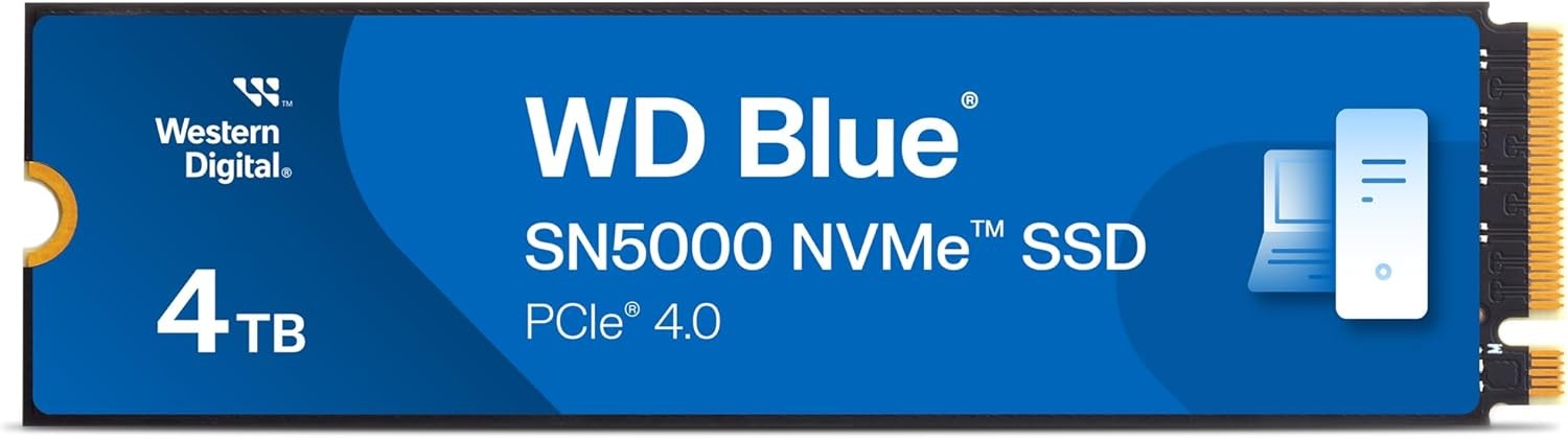 Western Digital 4TB WD Blue SN5000 NVMe Internal Solid State Drive SSD M.2 2280