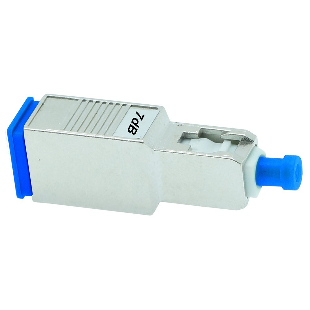 7dB SC UPC Connector Fiber Optic Optical Single Mode Attenuator Metal Blue
