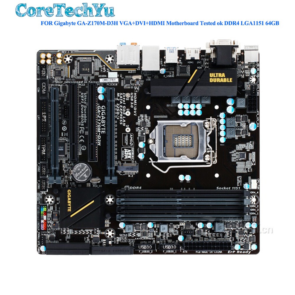Gigabyte GA-Z170M-D3H Motherboard LGA 1151 Intel Z170 DDR4 DIMM USB3.0 Micro ATX